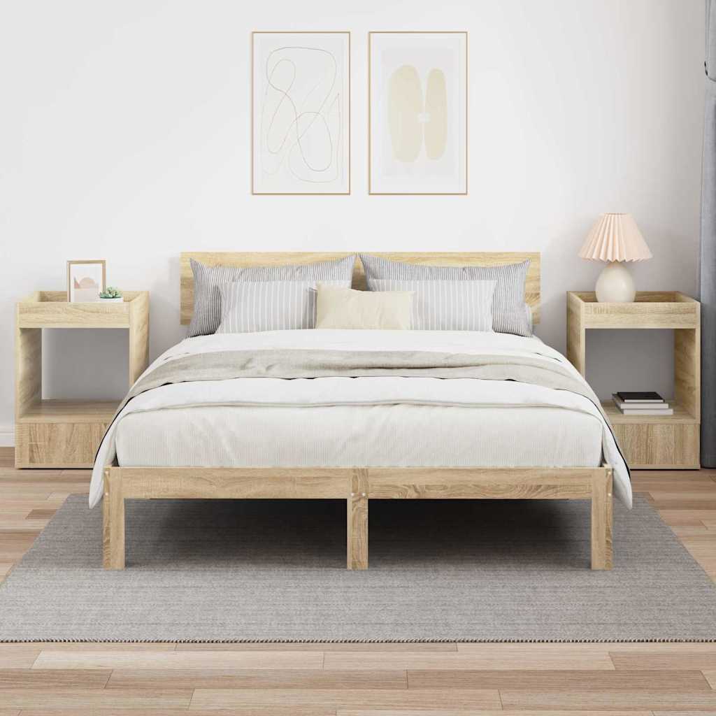 vidaXL End Table 2 pcs Sonoma Oak 40 x 40 x 56 cm Engineered Wood 4