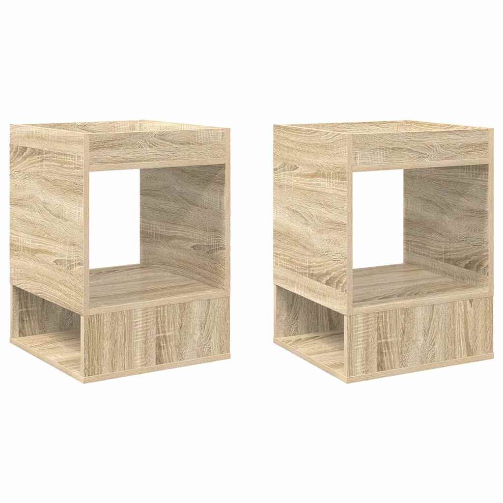 vidaXL End Table 2 pcs Sonoma Oak 40 x 40 x 56 cm Engineered Wood 2