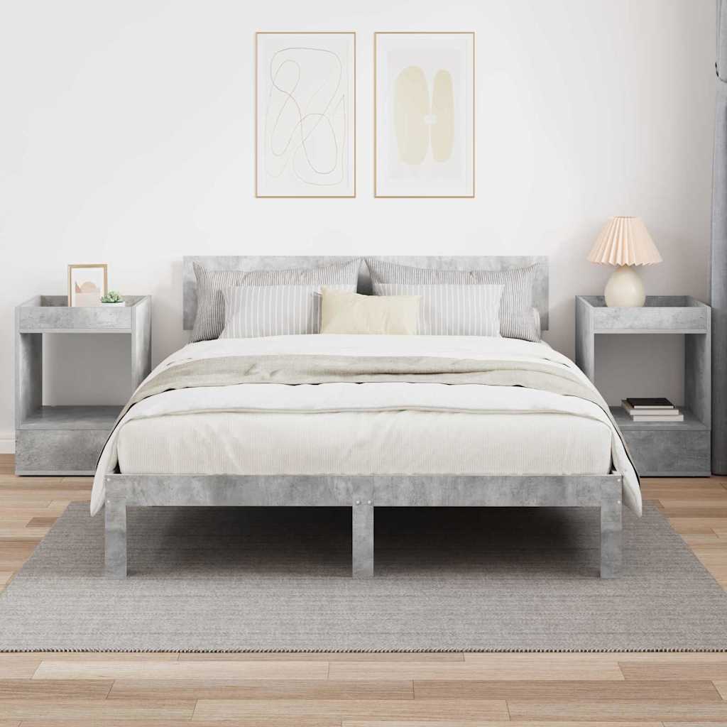 vidaXL End Table 2 pcs Concrete Grey 40 x 40 x 56 cm Engineered Wood 4