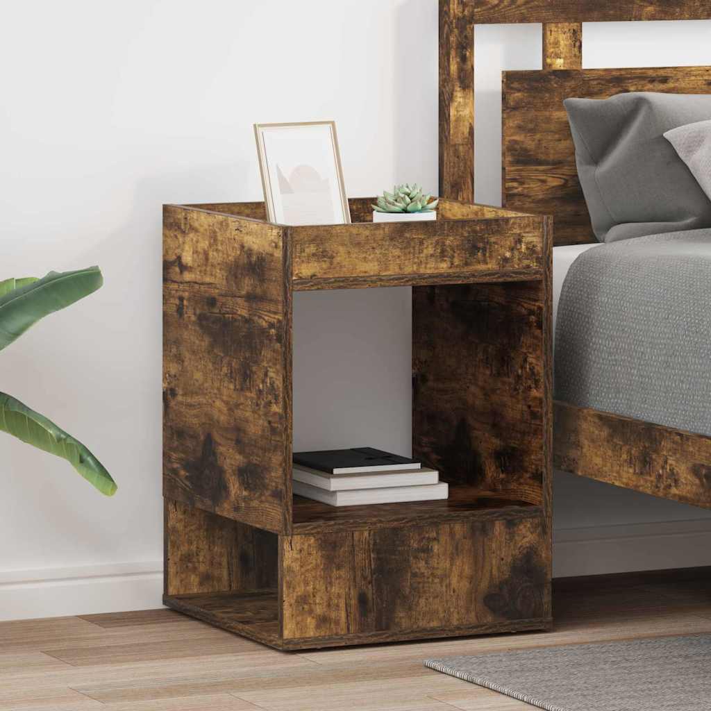 vidaXL End Table 2 pcs Smoked Oak 40 x 40 x 56 cm Engineered Wood 1