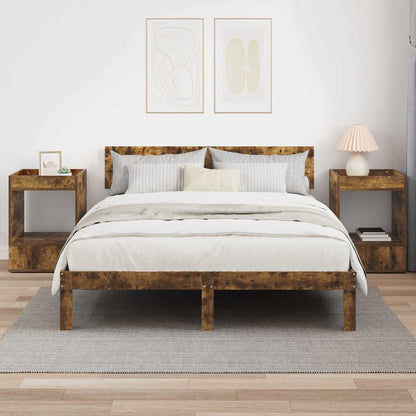 vidaXL End Table 2 pcs Smoked Oak 40 x 40 x 56 cm Engineered Wood 4