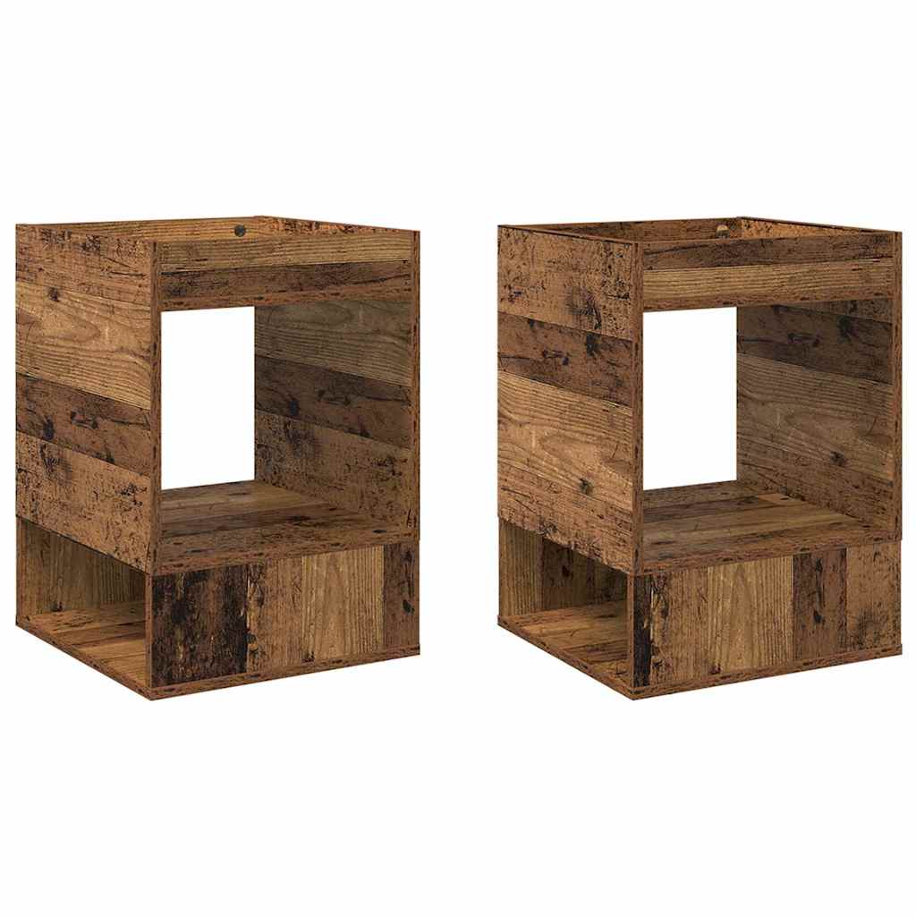 vidaXL End Table 2 pcs Old Wood 40 x 40 x 56 cm Engineered Wood 5