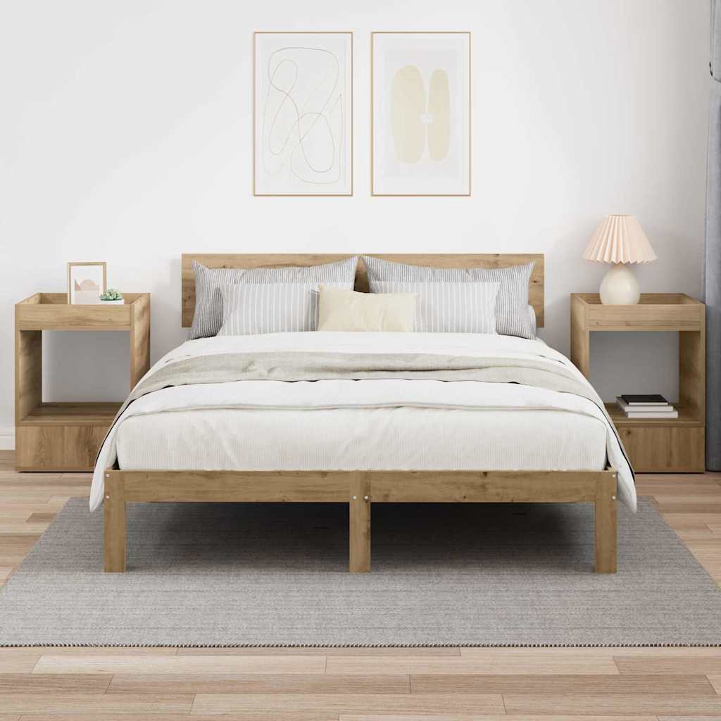 vidaXL End Table 2 pcs Artisan Oak 40 x 40 x 56 cm Engineered Wood 4