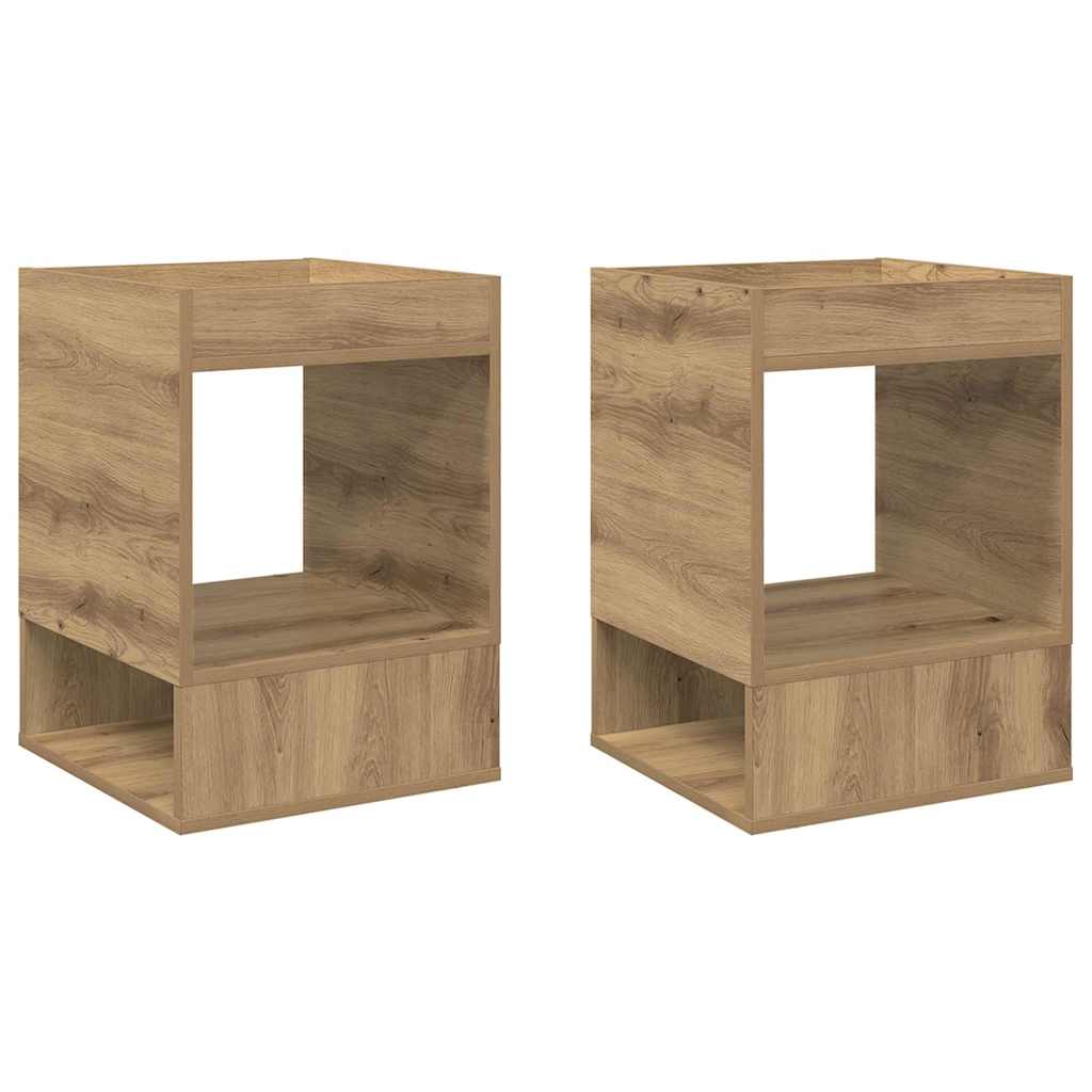 vidaXL End Table 2 pcs Artisan Oak 40 x 40 x 56 cm Engineered Wood 2