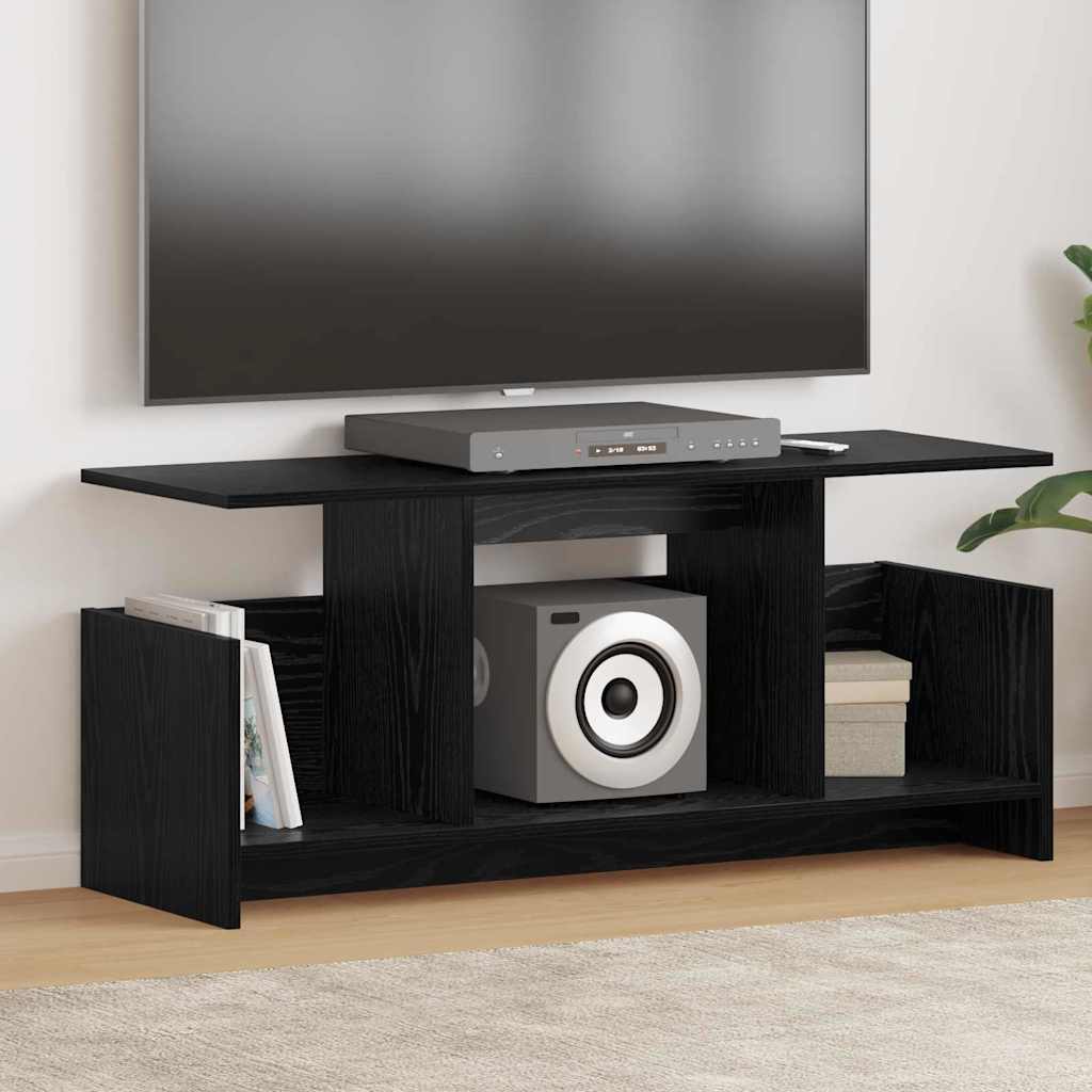 vidaXL TV Stand 102 x 35 x 45 cm Black Oak Engineered Wood 1