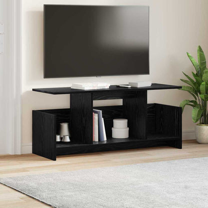 vidaXL TV Stand 102 x 35 x 45 cm Black Oak Engineered Wood 4