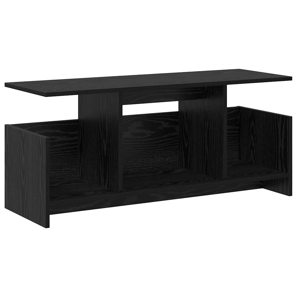 vidaXL TV Stand 102 x 35 x 45 cm Black Oak Engineered Wood 2