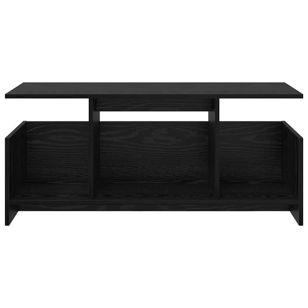 vidaXL TV Stand 102 x 35 x 45 cm Black Oak Engineered Wood 5