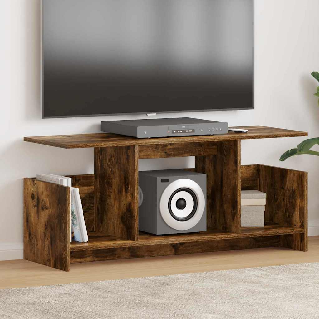 vidaXL TV Stand 102 x 35 x 45 cm Smoked Oak Engineered Wood 1