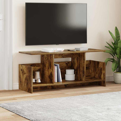 vidaXL TV Stand 102 x 35 x 45 cm Smoked Oak Engineered Wood 4
