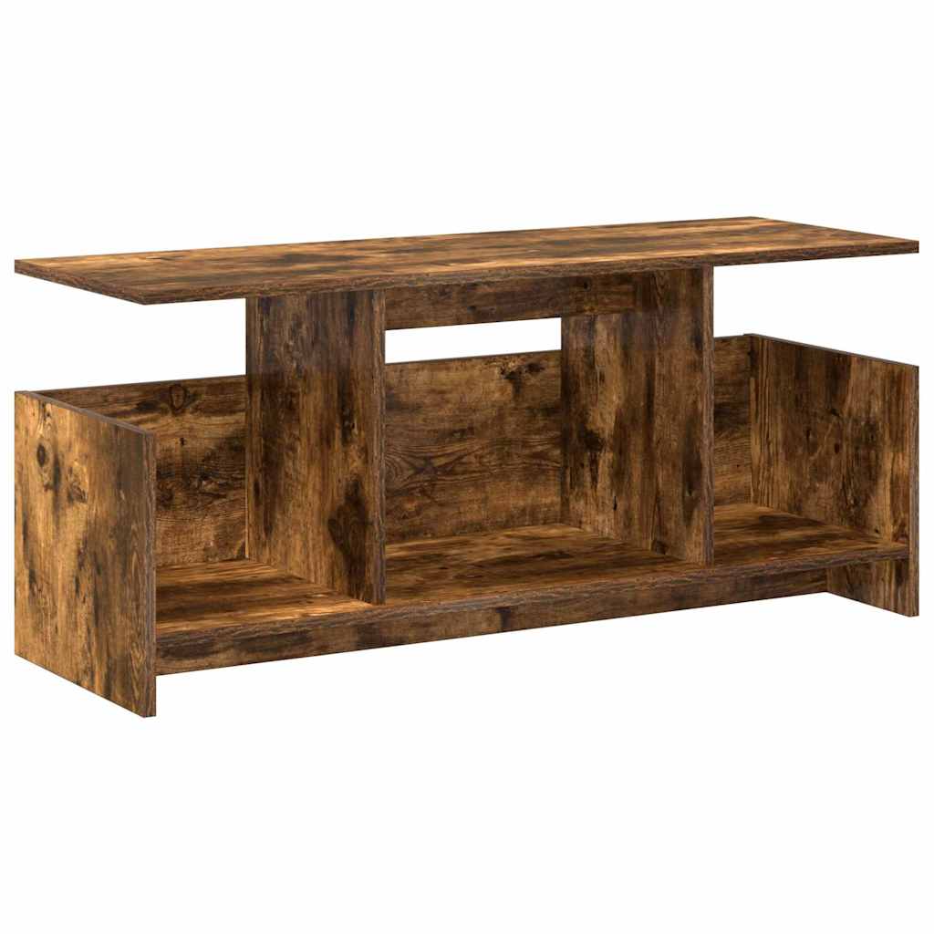 vidaXL TV Stand 102 x 35 x 45 cm Smoked Oak Engineered Wood 2