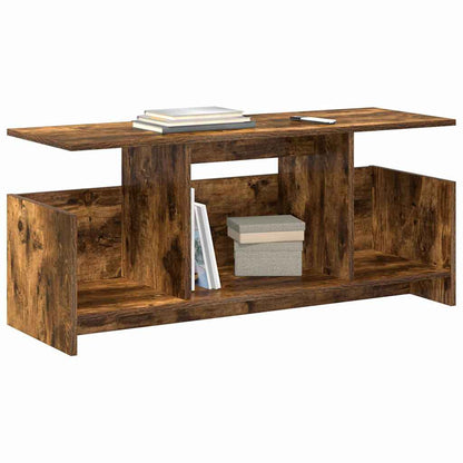 vidaXL TV Stand 102 x 35 x 45 cm Smoked Oak Engineered Wood 3