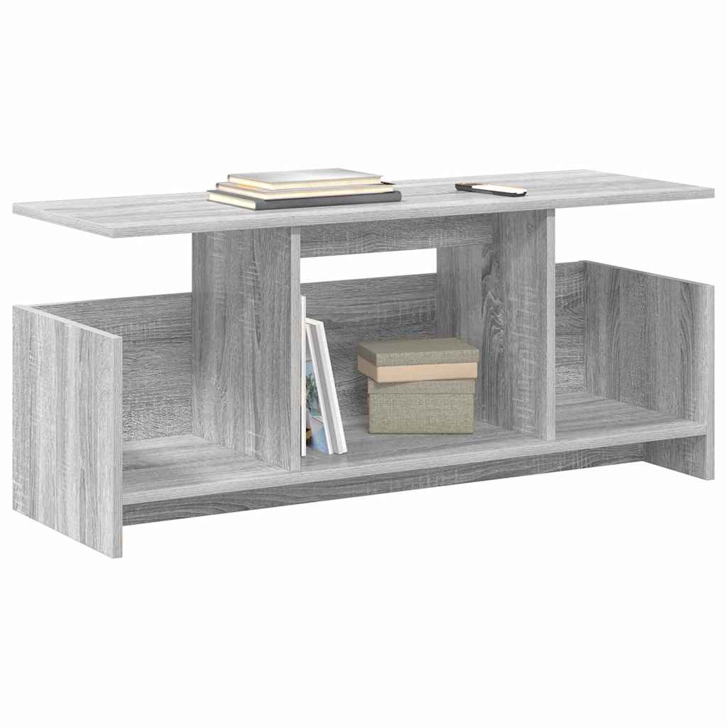 vidaXL TV Stand 102 x 35 x 45 cm Grey Sonoma Engineered Wood 3