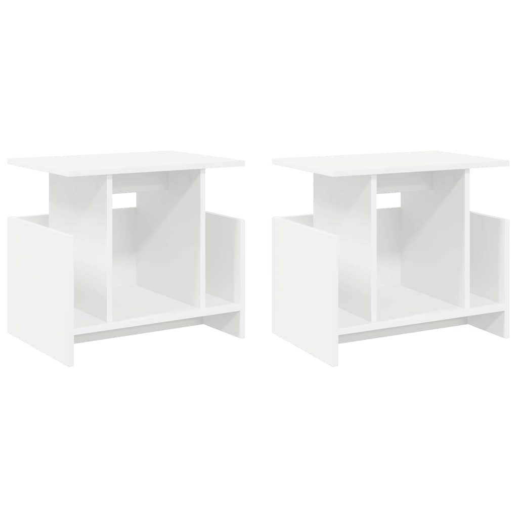 vidaXL TV Stand 2 pcs White Engineered Wood 2