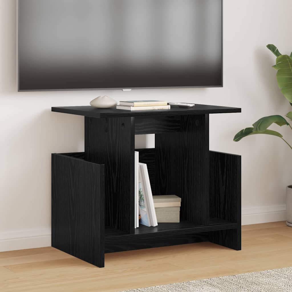 vidaXL TV Stand 2 pcs Black Oak Engineered Wood 1