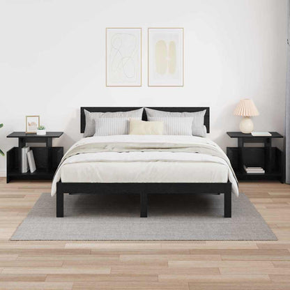 vidaXL TV Stand 2 pcs Black Oak Engineered Wood 4