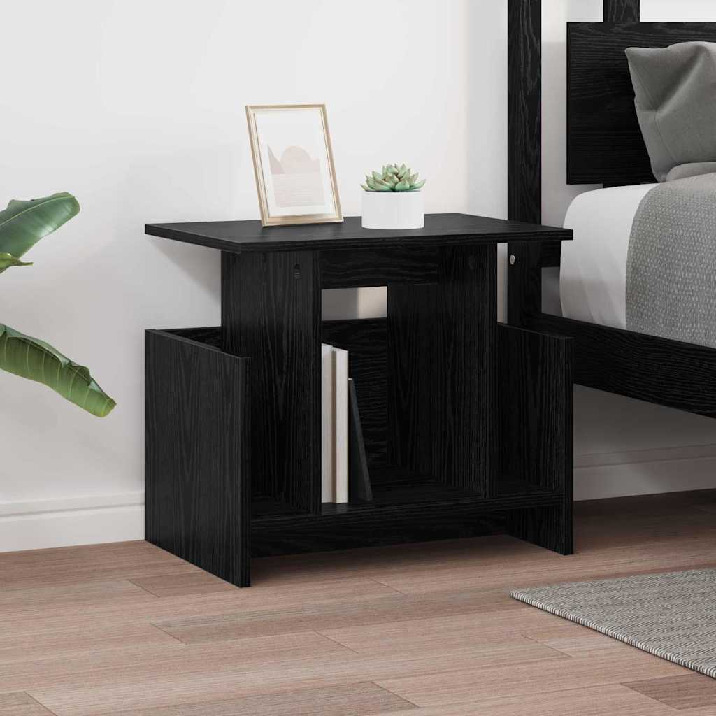 vidaXL TV Stand 2 pcs Black Oak Engineered Wood 5