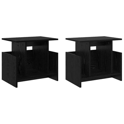 vidaXL TV Stand 2 pcs Black Oak Engineered Wood 2