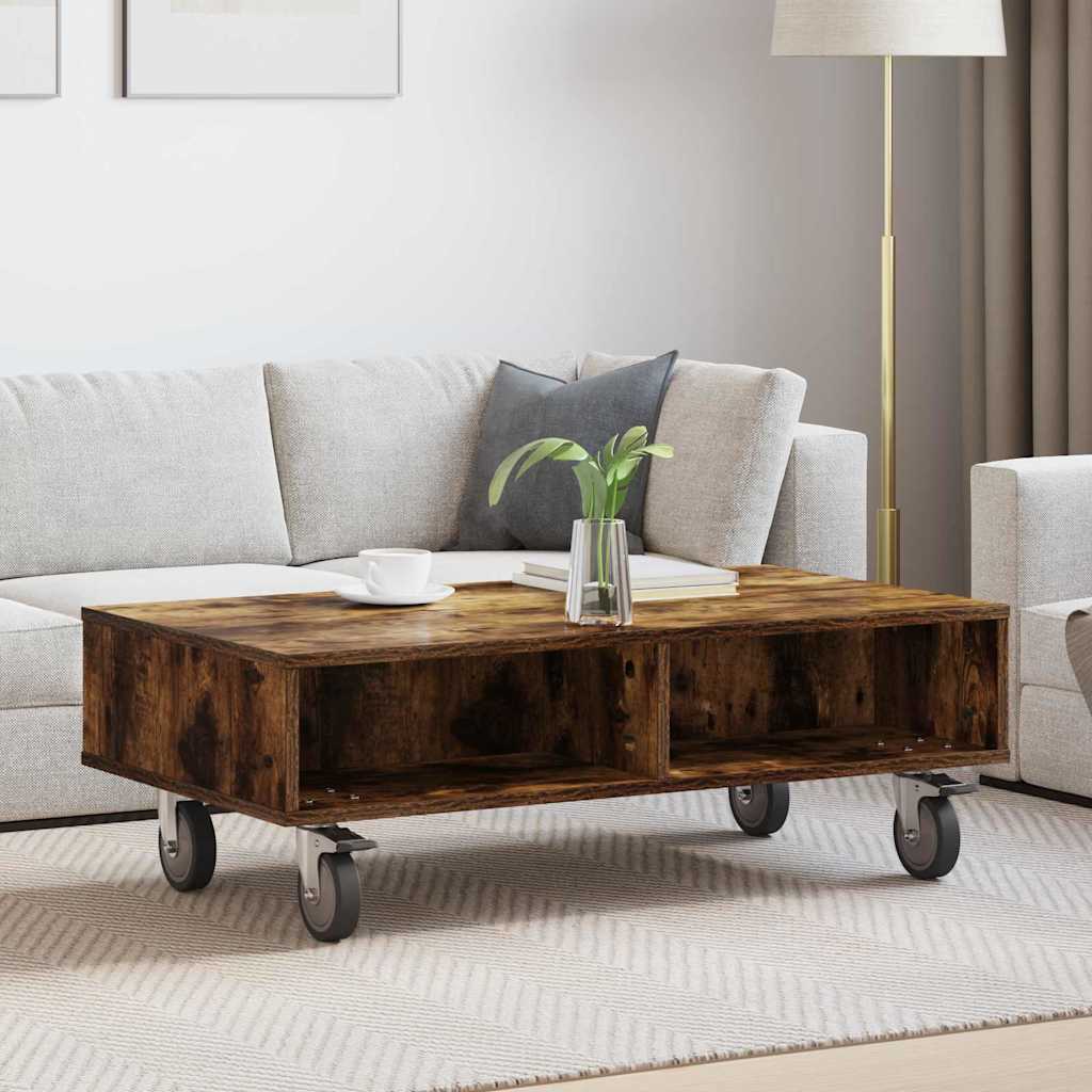 vidaXL Side Table with Wheels