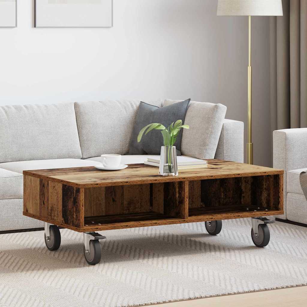 vidaXL Side Table with Wheels