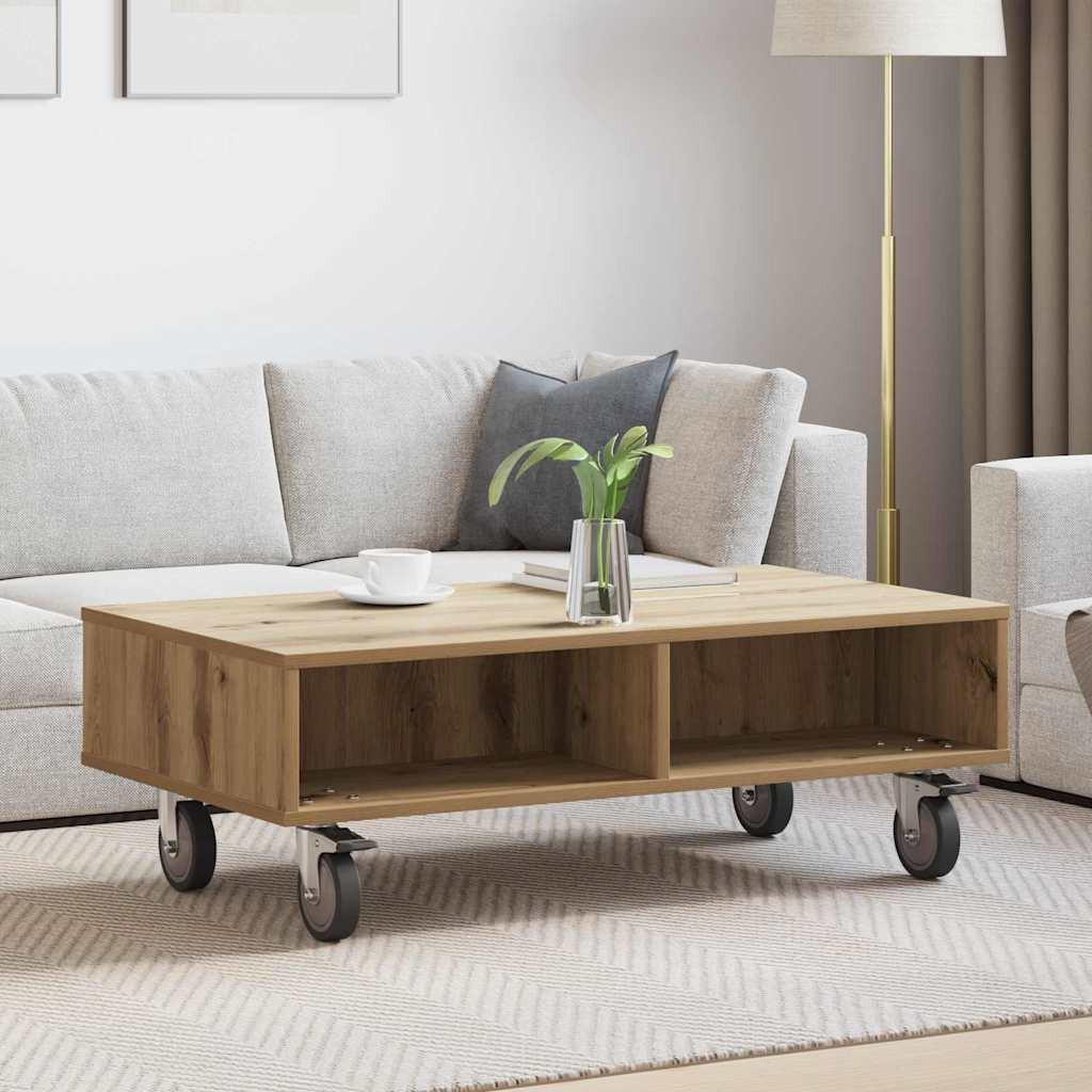 vidaXL Side Table with Wheels