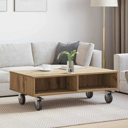 vidaXL Side Table with Wheels