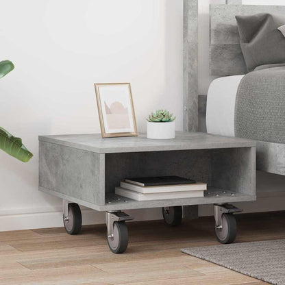 vidaXL Side Table with Wheels Concrete Grey 50.5 x 50 x 30 cm 4
