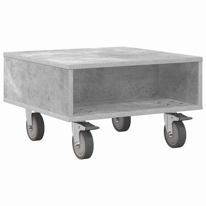 vidaXL Side Table with Wheels Concrete Grey 50.5 x 50 x 30 cm 2