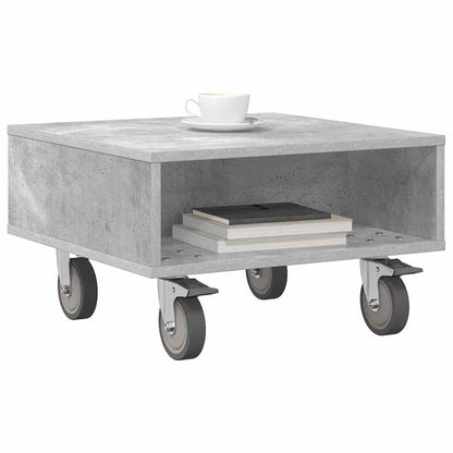 vidaXL Side Table with Wheels Concrete Grey 50.5 x 50 x 30 cm 3