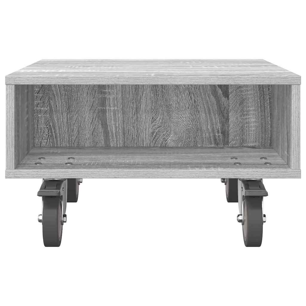 vidaXL Side Table with Wheels Grey Sonoma 50.5 x 50 x 30 cm 5