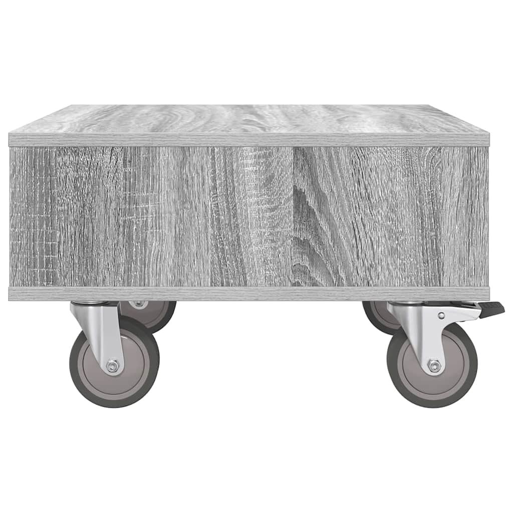 vidaXL Side Table with Wheels Grey Sonoma 50.5 x 50 x 30 cm 6