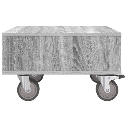 vidaXL Side Table with Wheels Grey Sonoma 50.5 x 50 x 30 cm 6