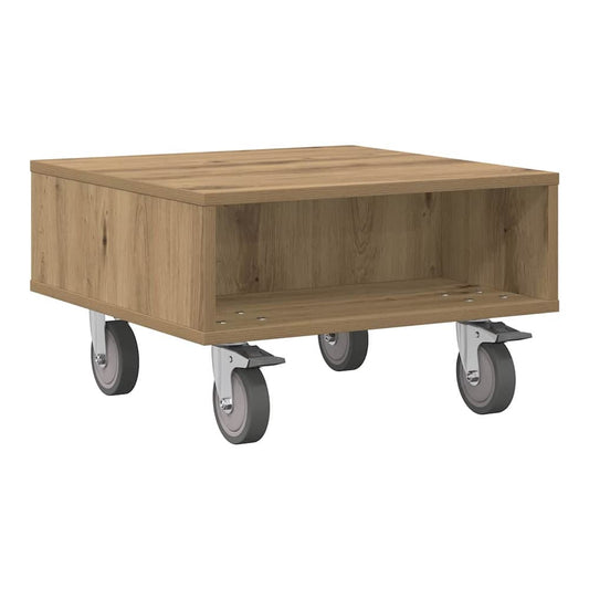 Side Table with Wheels Artisan oak