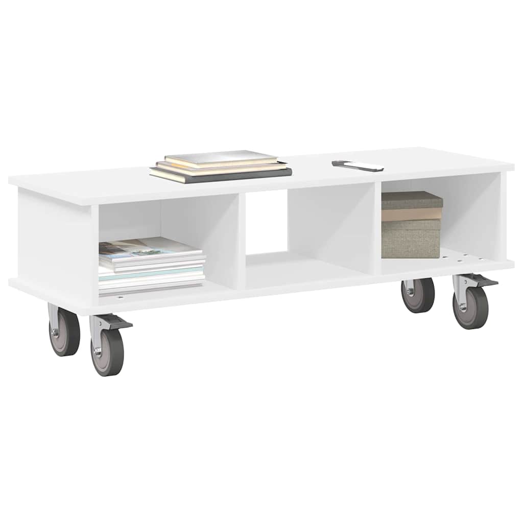 vidaXL TV Stand 100 x 35 x 35 cm White Engineered Wood 3