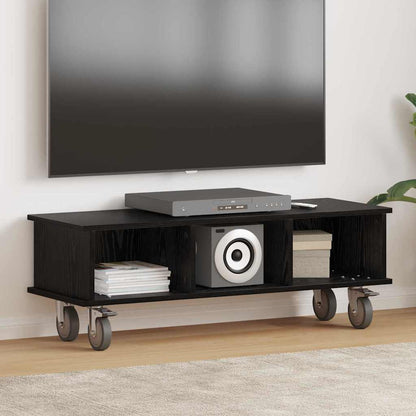vidaXL TV Stand 100 x 35 x 35 cm Black Oak Engineered Wood 1