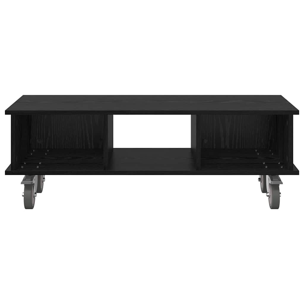 vidaXL TV Stand 100 x 35 x 35 cm Black Oak Engineered Wood 5