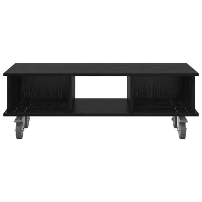vidaXL TV Stand 100 x 35 x 35 cm Black Oak Engineered Wood 5