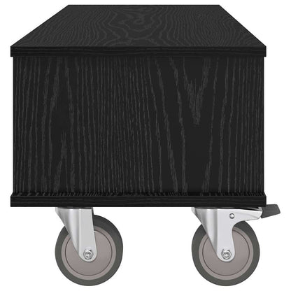 vidaXL TV Stand 100 x 35 x 35 cm Black Oak Engineered Wood 6
