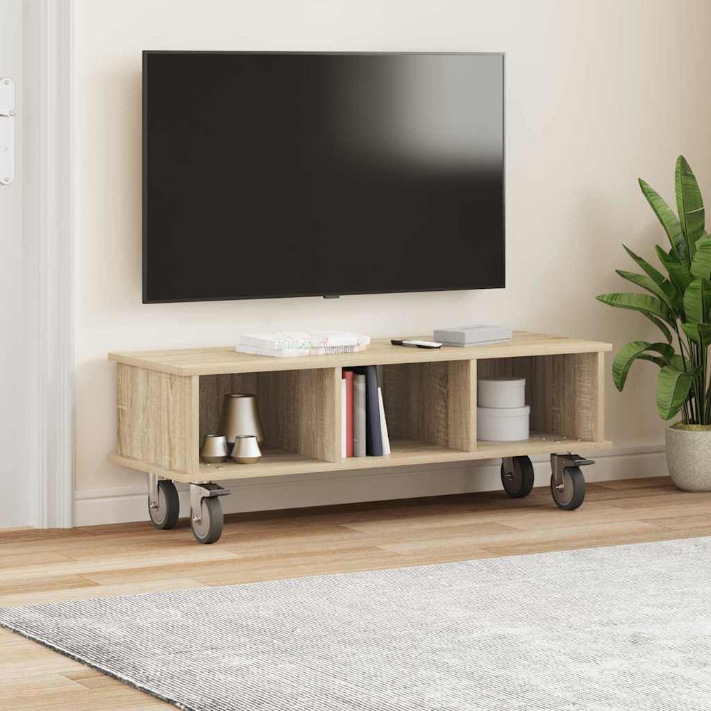 vidaXL TV Stand 100 x 35 x 35 cm Sonoma Oak Engineered Wood 4