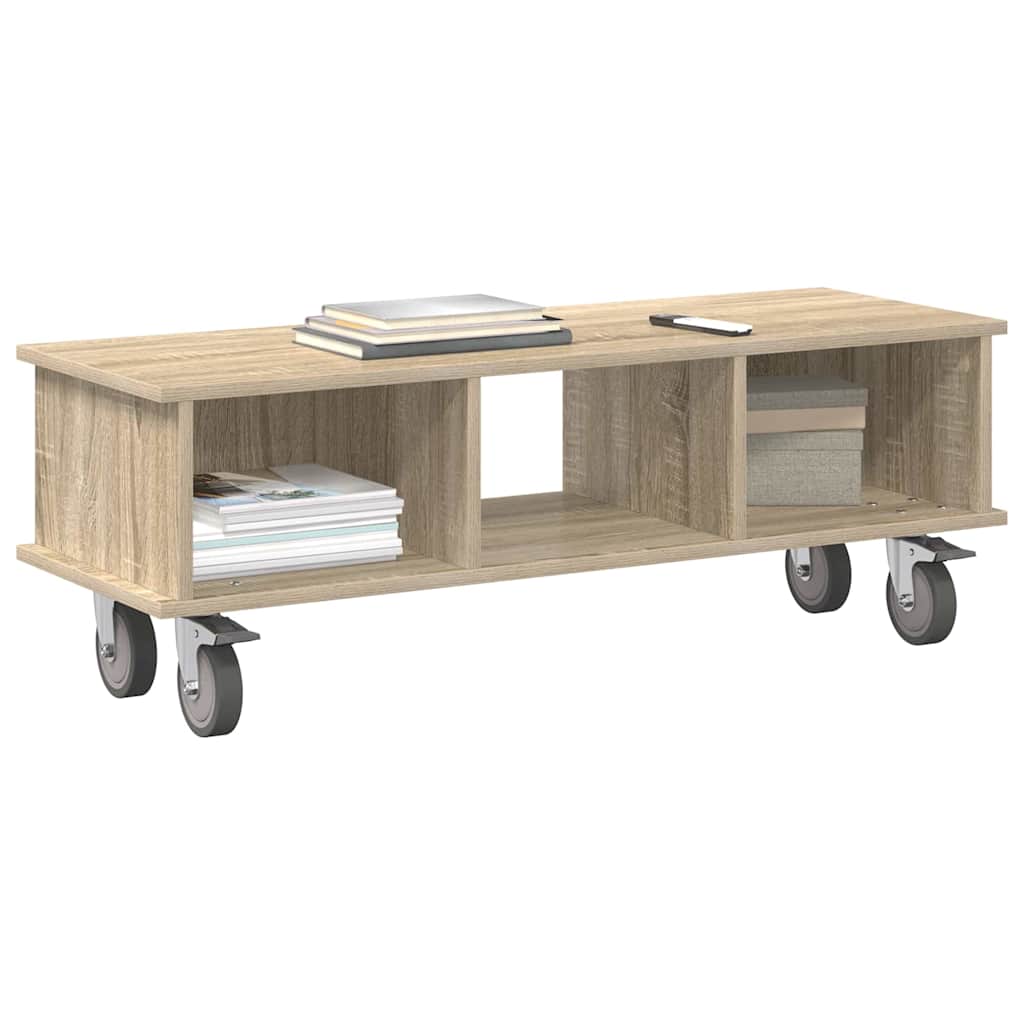vidaXL TV Stand 100 x 35 x 35 cm Sonoma Oak Engineered Wood 3