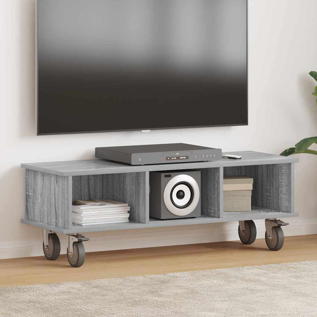 vidaXL TV Stand 100 x 35 x 35 cm Grey Sonoma Engineered Wood 1