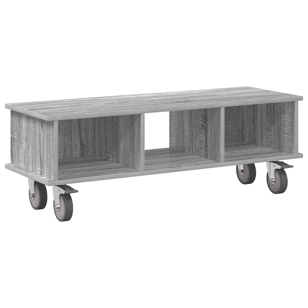 vidaXL TV Stand 100 x 35 x 35 cm Grey Sonoma Engineered Wood 2