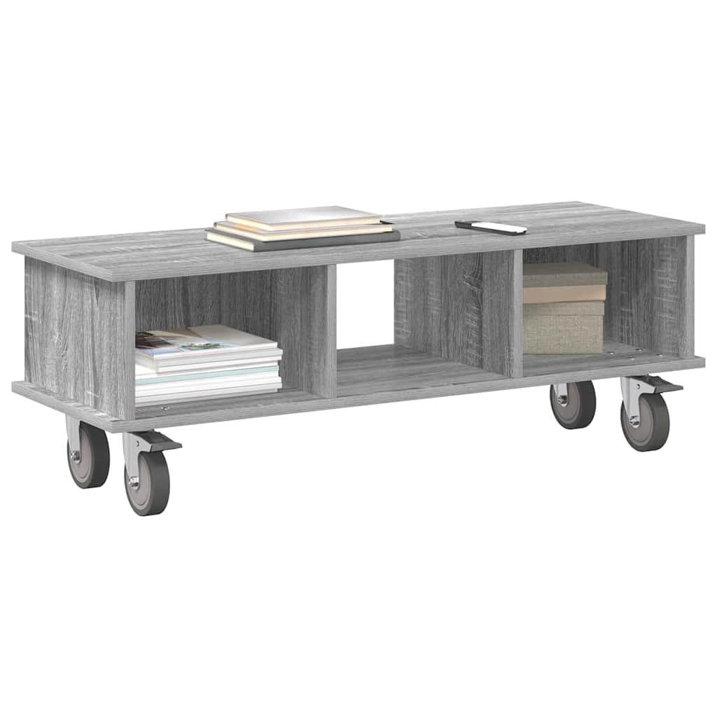 vidaXL TV Stand 100 x 35 x 35 cm Grey Sonoma Engineered Wood 3