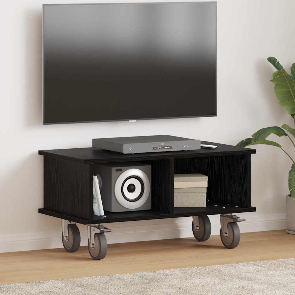 vidaXL TV Stand 68.5 x 35 x 35 cm Black Oak Engineered Wood 1
