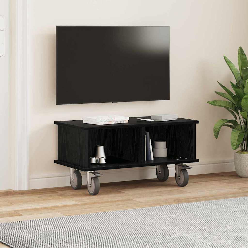 vidaXL TV Stand 68.5 x 35 x 35 cm Black Oak Engineered Wood 4