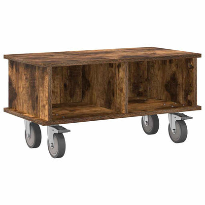 vidaXL TV Stand 68.5 x 35 x 35 cm Smoked Oak Engineered Wood 2