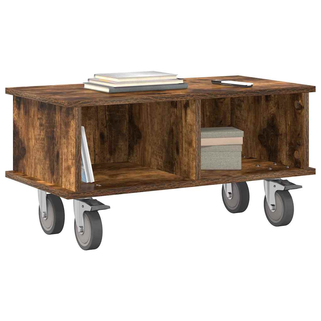 vidaXL TV Stand 68.5 x 35 x 35 cm Smoked Oak Engineered Wood 3