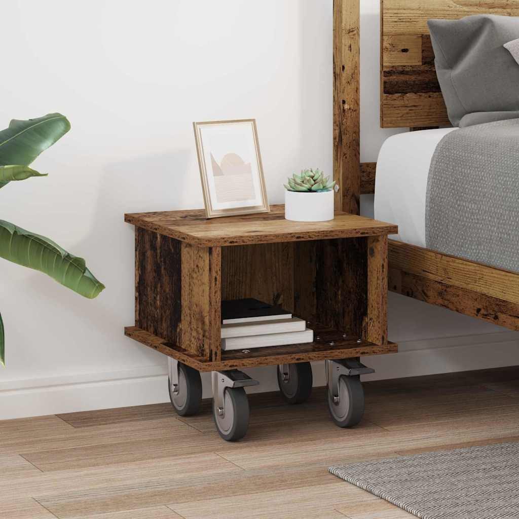 vidaXL TV Stand 37 x 35 x 35 cm Old Wood Engineered Wood 4