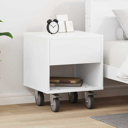 vidaXL Bedside Table White 40.5 x 40 x 48 cm Engineered Wood 1