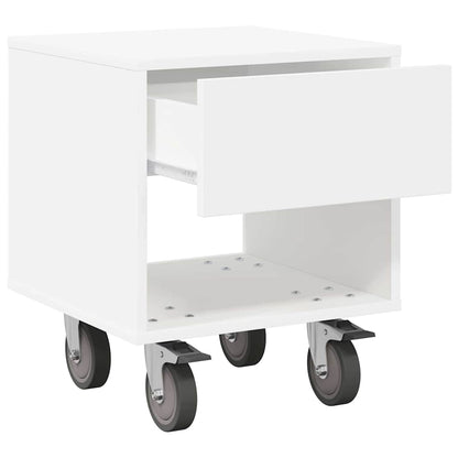 vidaXL Bedside Table White 40.5 x 40 x 48 cm Engineered Wood 5